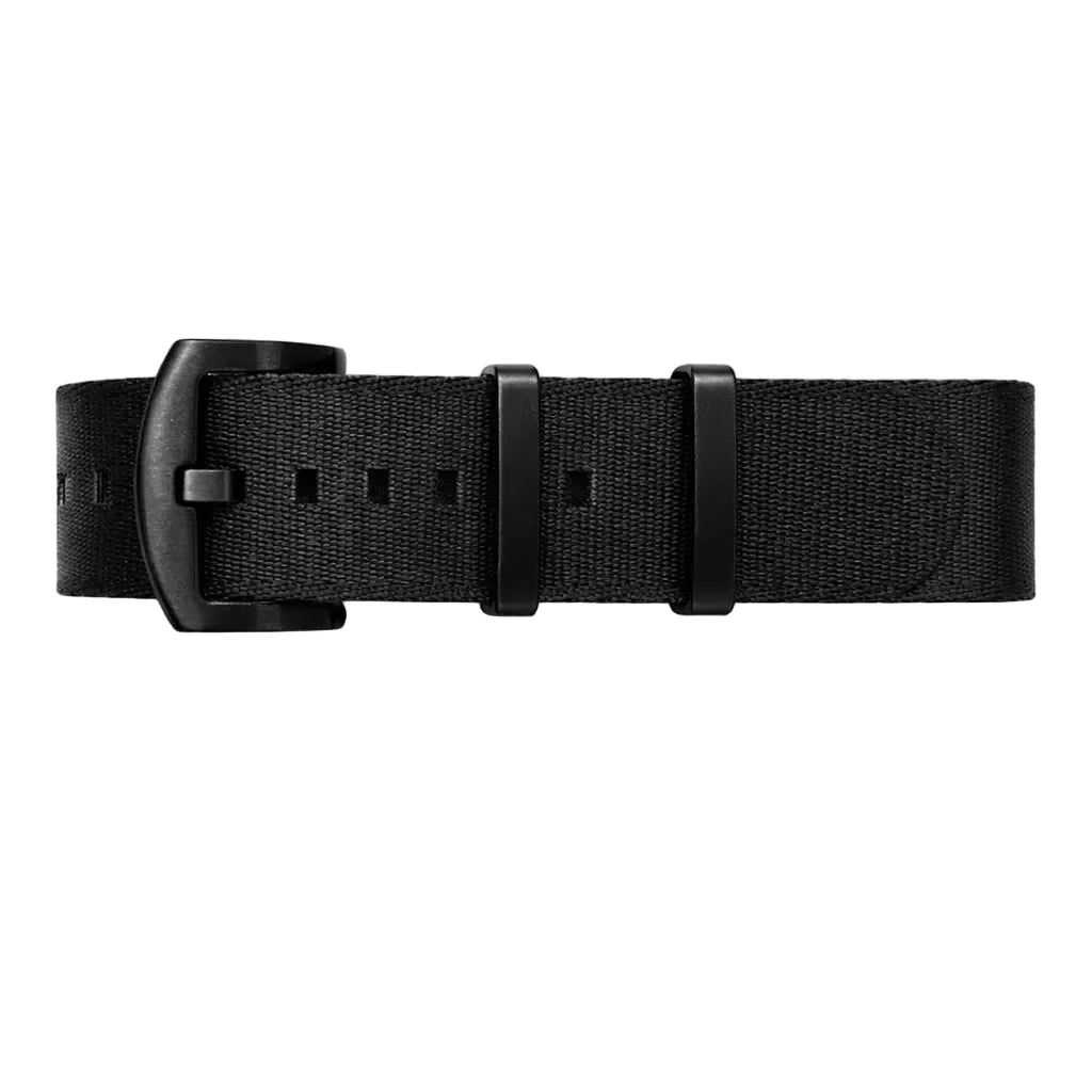 Bracelet de Montre NATO Nylon Noir Boucle Noir - Souple - Homme