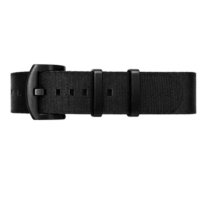 Bracelet de Montre NATO Nylon Noir Boucle Noir - Souple - Homme