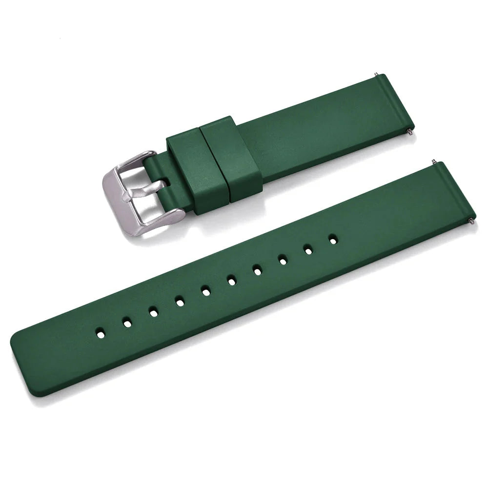 Bracelet Montre en Caoutchouc FKM Lisse - Libération Rapide - Universel