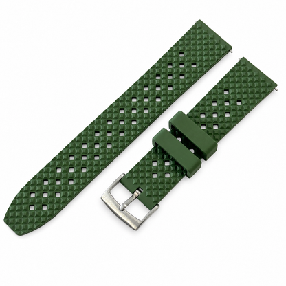 FKM Rubber Tropical Croco Grid Watch Strap - Quick Release - Universal / Premium