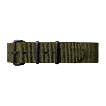 Masar Bracelet de Montre NATO - Vert - Olive / Boucle Noir - Souple - Épaisseur 1mm