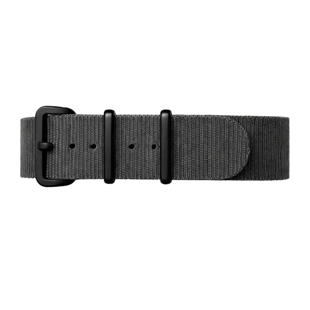 Dark Grey NATO Nylon Watch Strap / Black Buckle - Flexible - 1mm Thickness
