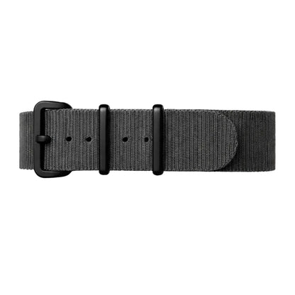 Dark Grey NATO Nylon Watch Strap / Black Buckle - Flexible - 1mm Thickness