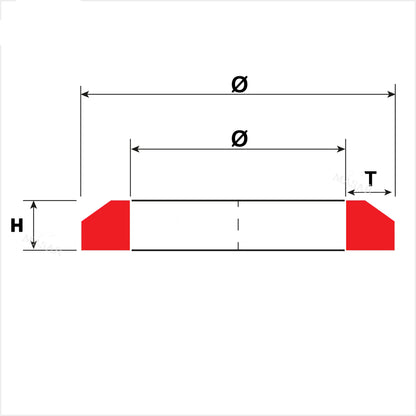Guarnizioni per orologi Masar - Plastica dura, rosso - T 0,58 mm / H 0,90 mm