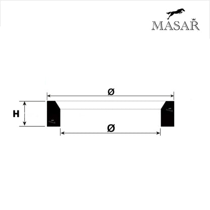 Masar Gasket for watch glass from 1.3mm to 1.5mm thick – Ø 16.8 to Ø 50.0mm - Thickness 0.40mm – H 1.25mm 1 Pc