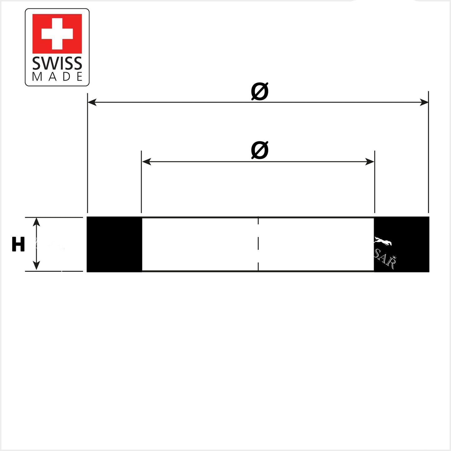 Juntas planas Masar Ø 19,80 x 32,00 mm - Compatible Rolex - H 0,40 mm a 1,20 mm - 1 ud