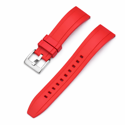 Masar Bracelet Montre Caoutchouc FKM - Style Submariner - Rapide / Boucle Acier Brossé - Universel