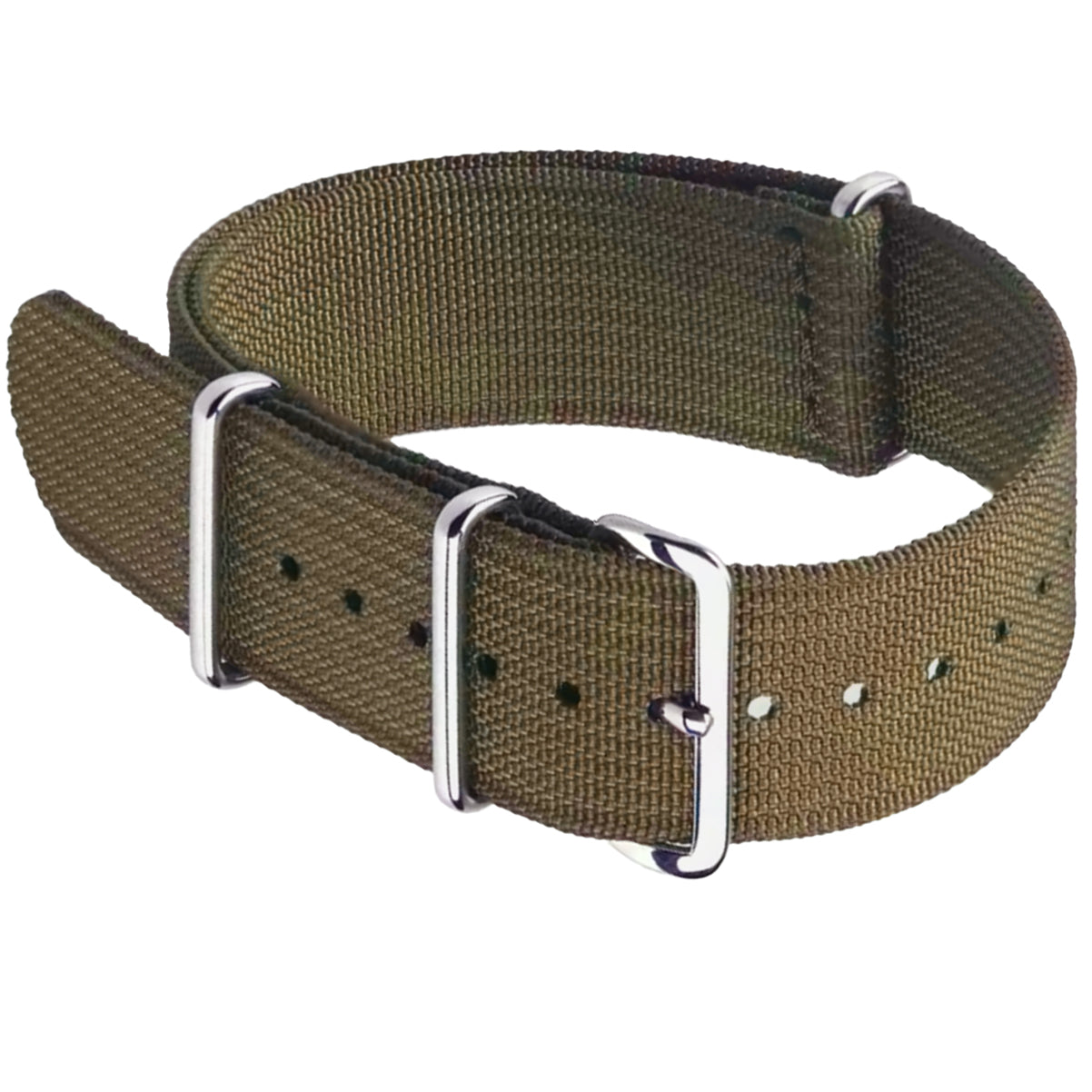 Masar Bracelet Montre Nato Compatible Seiko - Khaki - Nylon & Silicone