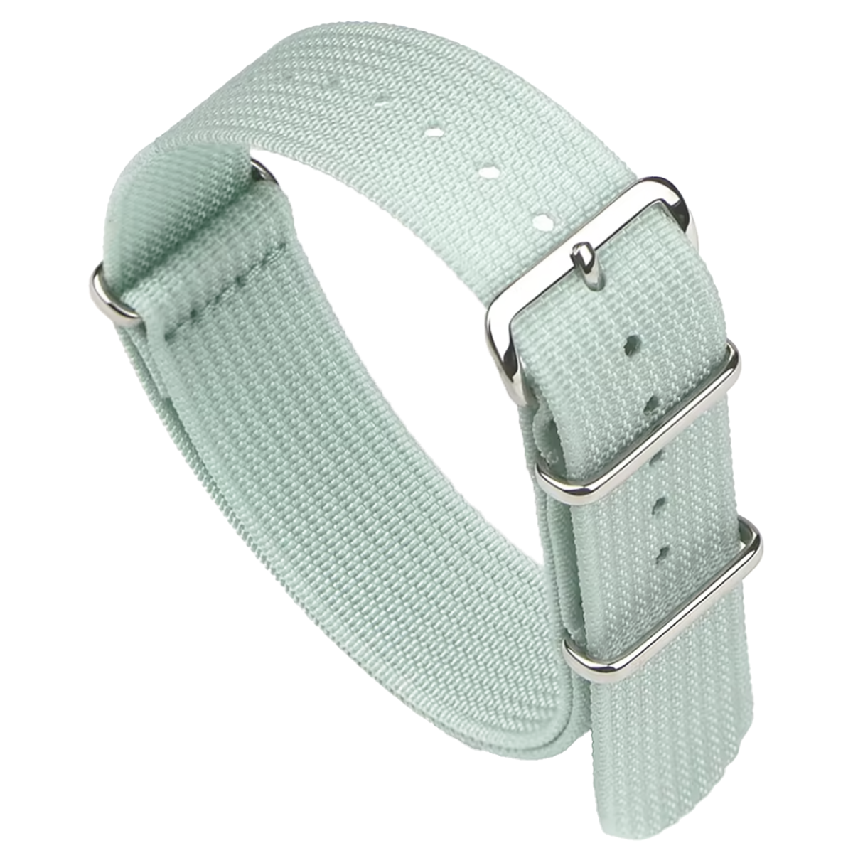 Masar Bracelet Montre Nato Bleu / Vert d'eau - Hybride Tissu Nylon / Silicone