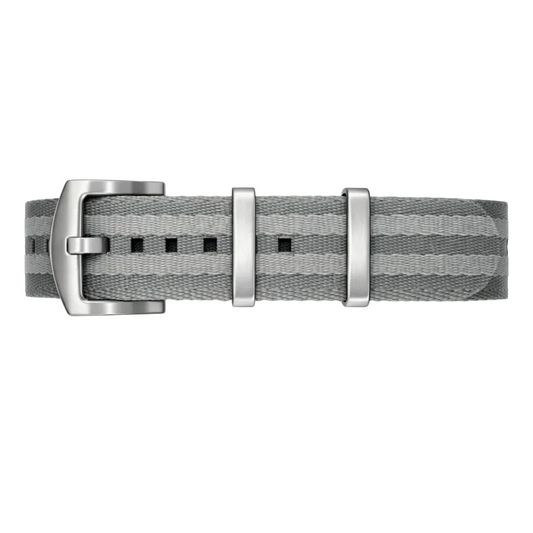 Men's Soft Gray NATO Nylon Watch Strap / 2 Light Gray Stripes
