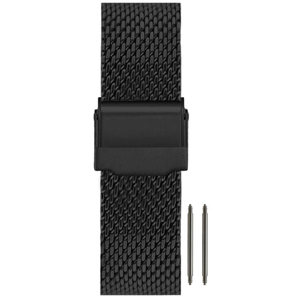 Bracelet de montre Homme Maille Milanaise - Noir - BiG Mesh Ø 1mm - Universel