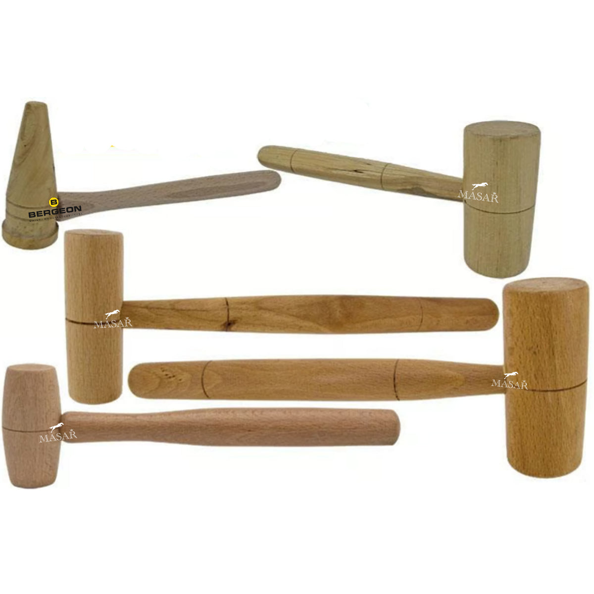 Mazze in legno Masar per fabbri - Faggio e acero | Antigraffio e leggere - 1 pz
