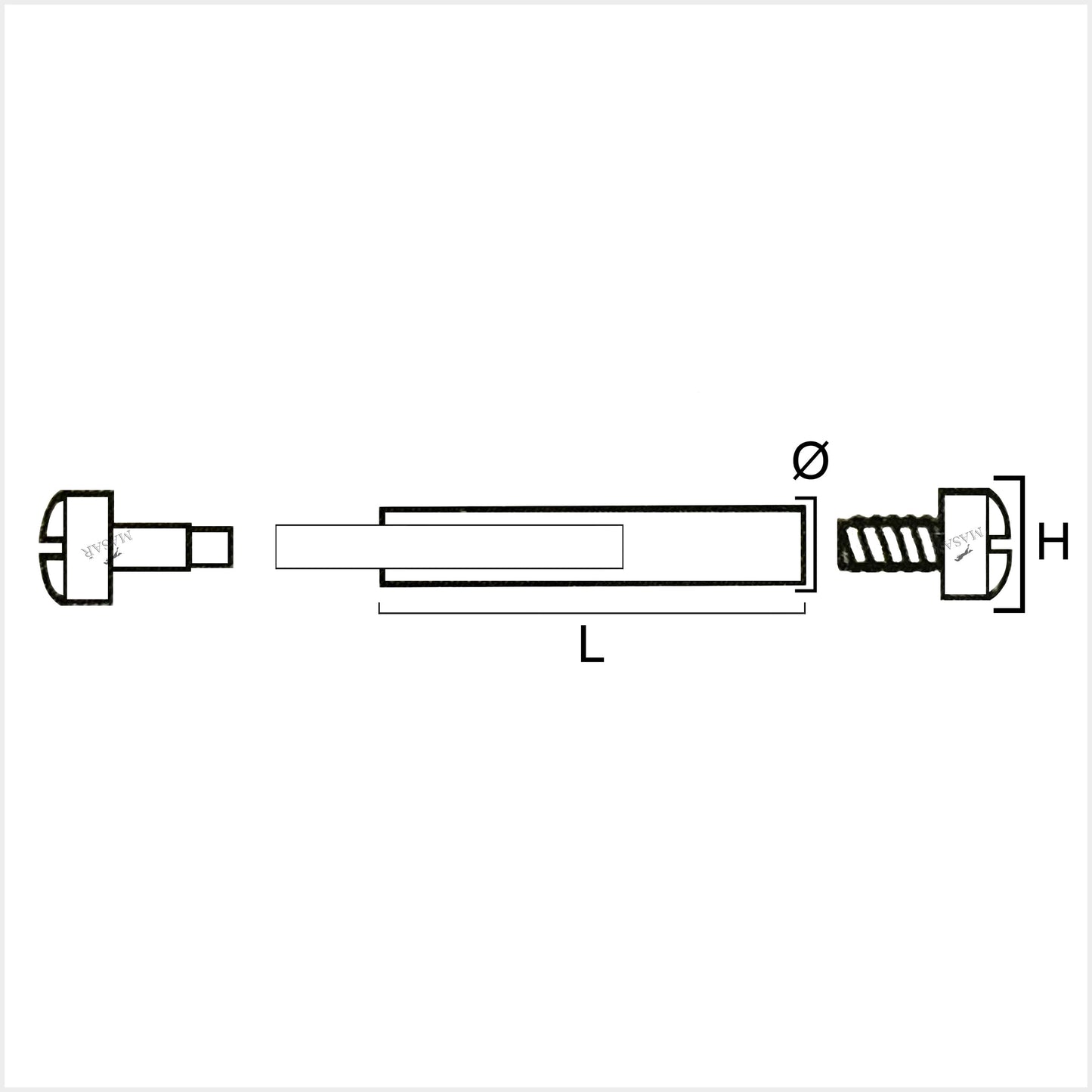 30mm a 36mm Ø 1,0mm a 2,2mm - Testa H Ø 1,5mm a 5,0mm - Barre a vite e rivetto per cinturino orologio - 2 pz