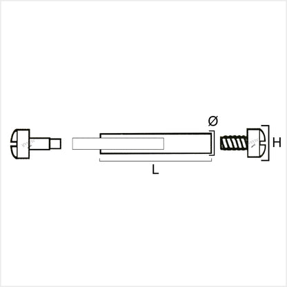 30mm a 36mm Ø 1,0mm a 2,2mm - Testa H Ø 1,5mm a 5,0mm - Barre a vite e rivetto per cinturino orologio - 2 pz