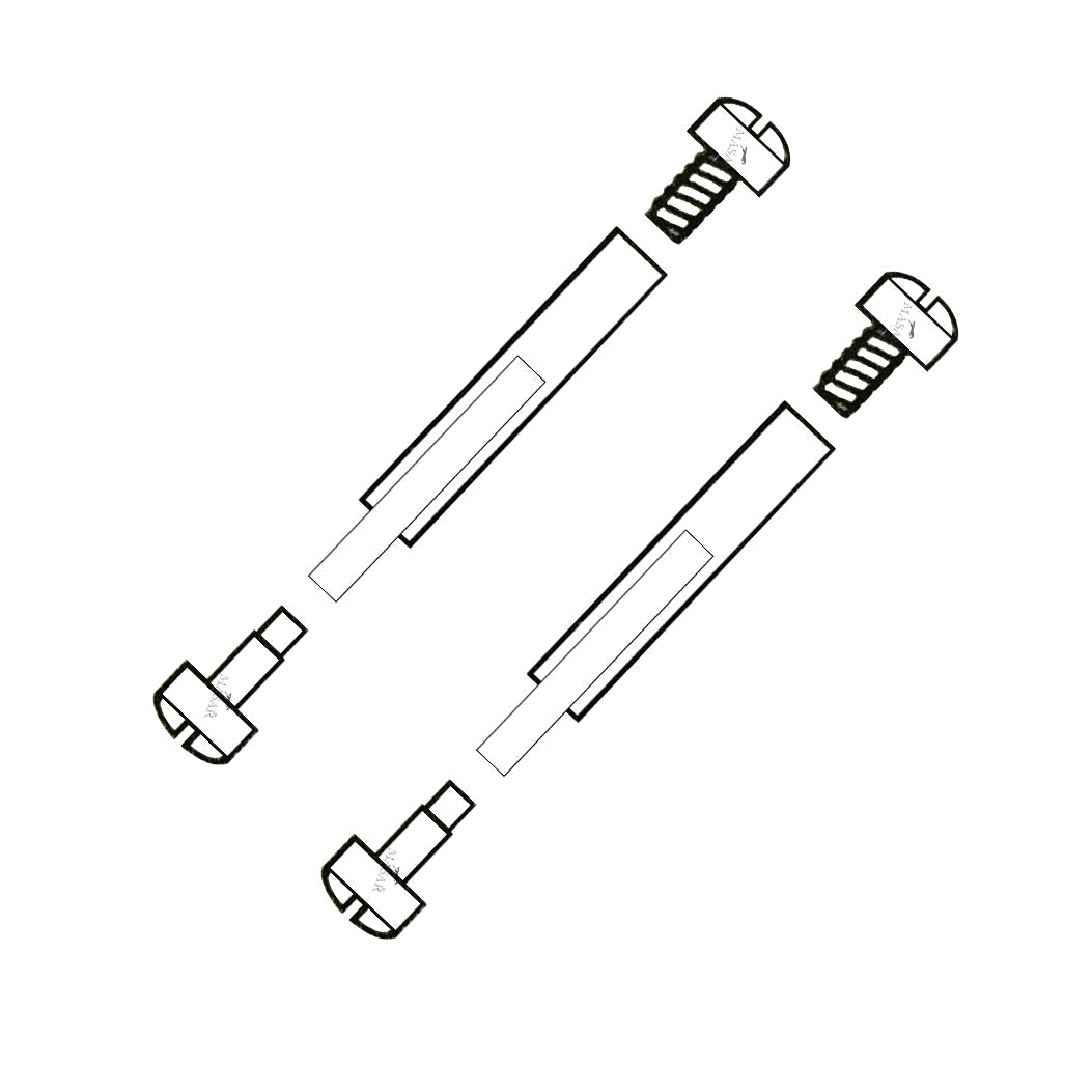30mm a 36mm Ø 1,0mm a 2,2mm - Testa H Ø 1,5mm a 5,0mm - Barre a vite e rivetto per cinturino orologio - 2 pz