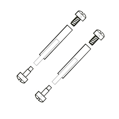 30mm a 36mm Ø 1,0mm a 2,2mm - Testa H Ø 1,5mm a 5,0mm - Barre a vite e rivetto per cinturino orologio - 2 pz