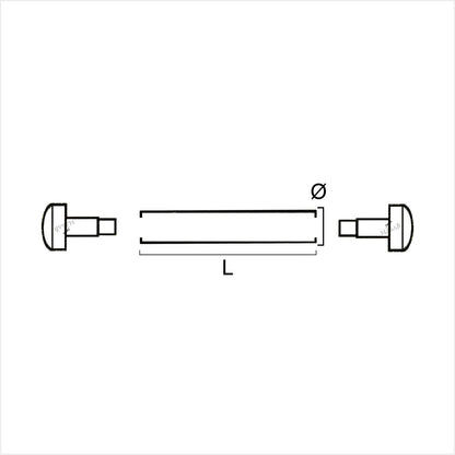 Rivet Pin – Black Ø 1.5mm - Watch Strap Bar - Head H Ø 3.5 or 4.0mm - 2 Pcs