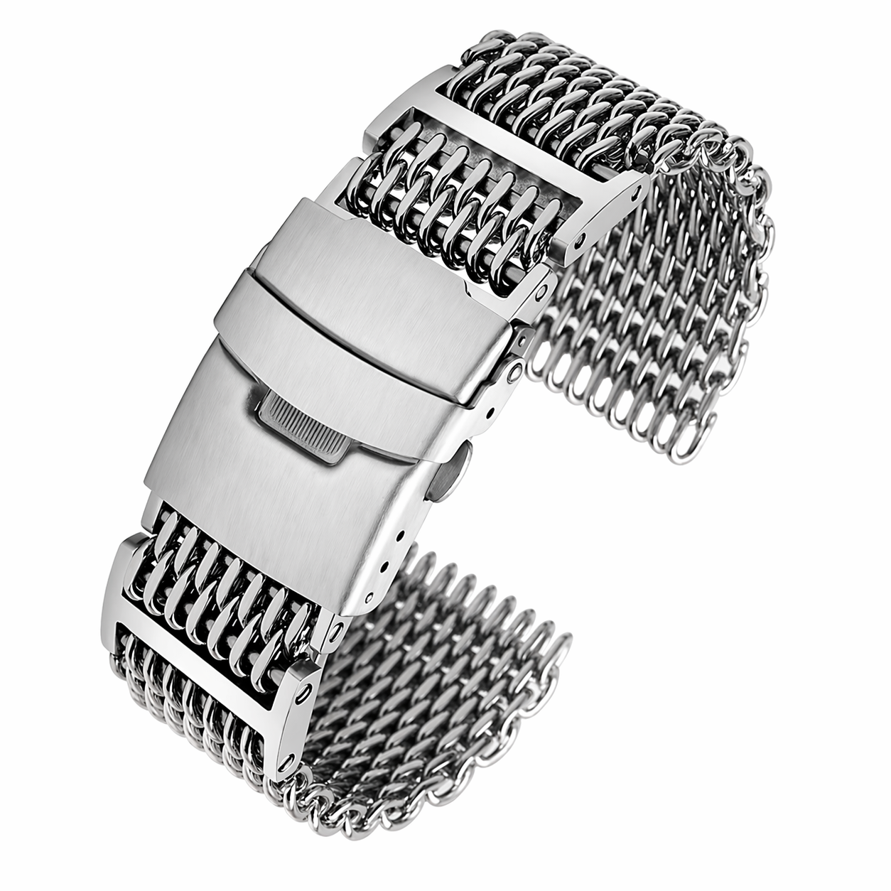 Bracelet Montre Acier Maille Requin (Shark) – Boucle Déployante