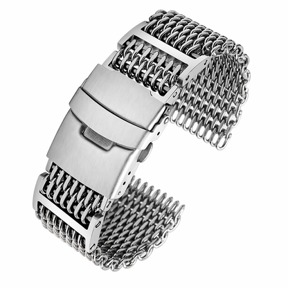 Bracelet Montre Acier Maille Requin (Shark) – Boucle Déployante