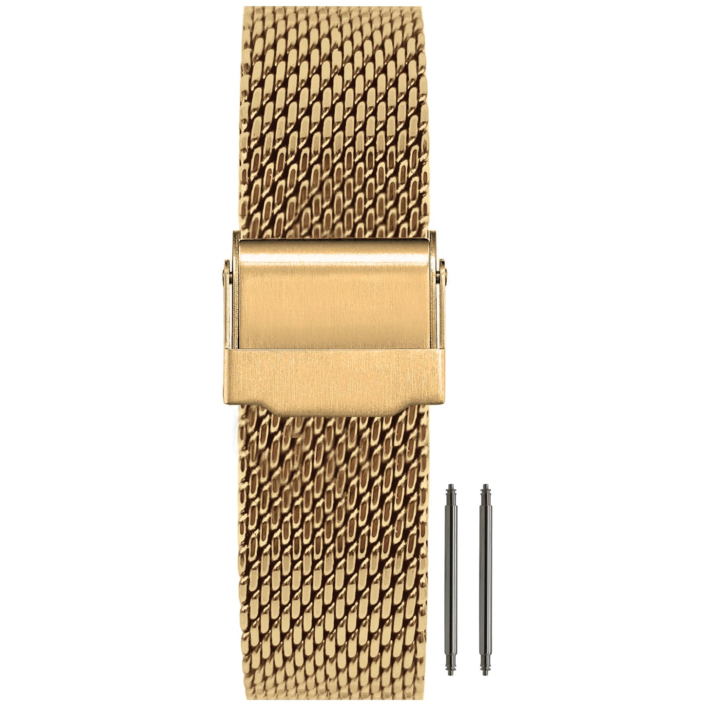 Masar Bracelet de montre Homme Maille Milanaise - Or - BiG Mesh Ø 1mm - Universel