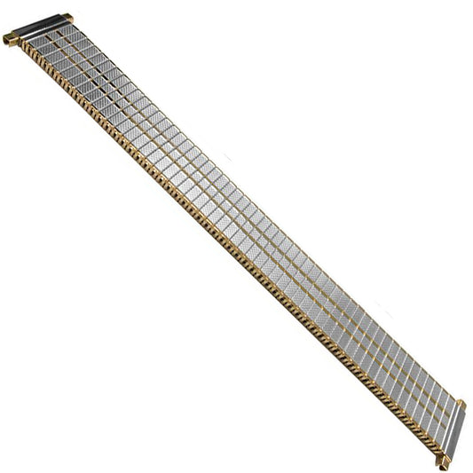 18mm) 20mm 22mm Chaîne Motif Bracelet de montre extensible Argent/Silver Or/Gold Acier Miroir