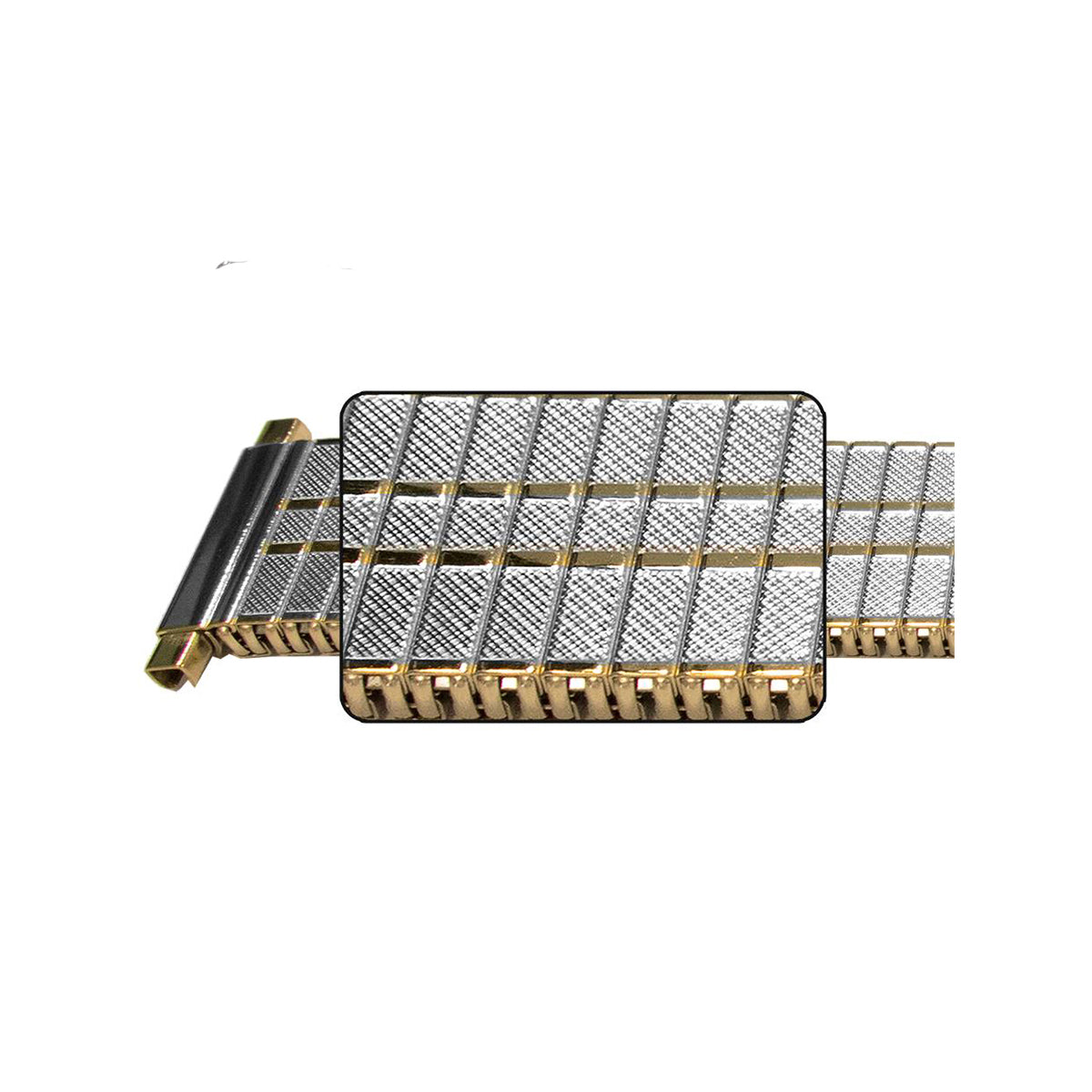 Correa de reloj elástica con patrón de cadena de 18 mm, 20 mm y 22 mm, de acero plateado, plateado, dorado y dorado con espejo