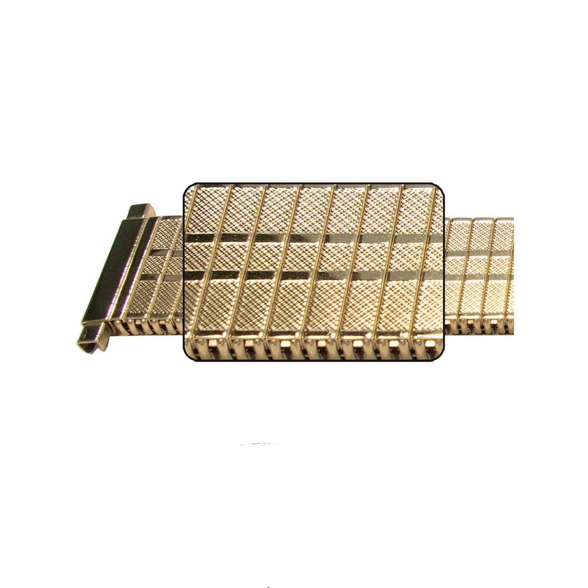 Correa de reloj elástica con patrón de cadena de 18 mm, 20 mm y 22 mm, de acero dorado o dorado con espejo