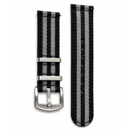 Masar Nato 20mm (en 2 pièces) - Noir / Gris - Rapide - Universel