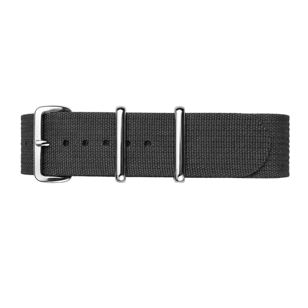 Masar Anthracite Grey NATO Watch Strap - Hybrid Nylon Fabric / Silicone