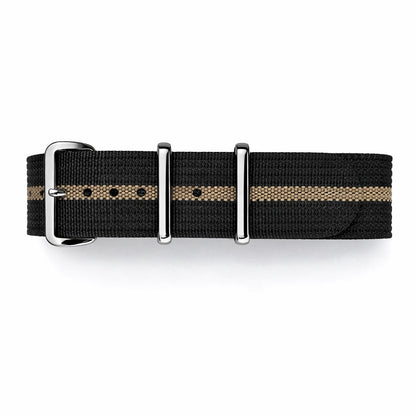 Masar Bracelet montre Nato Noir / Khaki - Hybride Tissu Nylon / Silicone