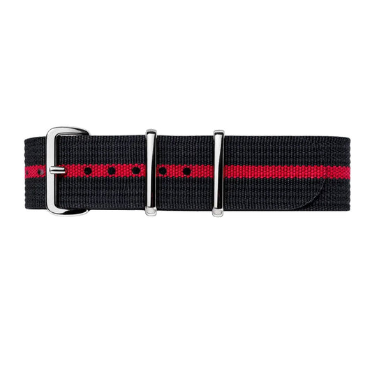Nato Black Red - Hybrid Nylon / Silicone Fabric