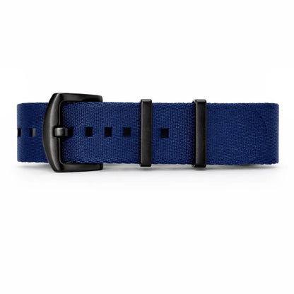 NATO Nylon Watch Strap Blue / Black Black Buckle - Flexible - Men's
