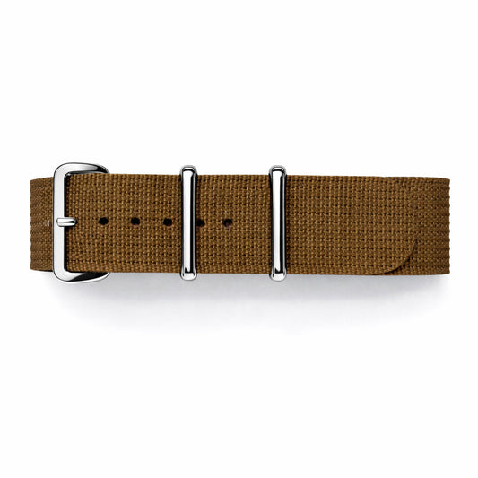 Masar Bracelet Montre Nato Marron - Hybride Tissu Nylon / Silicone