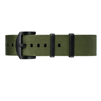 Masar Bracelet montre NATO Nylon Vert Armée / Boucle Noir - Souple - Homme