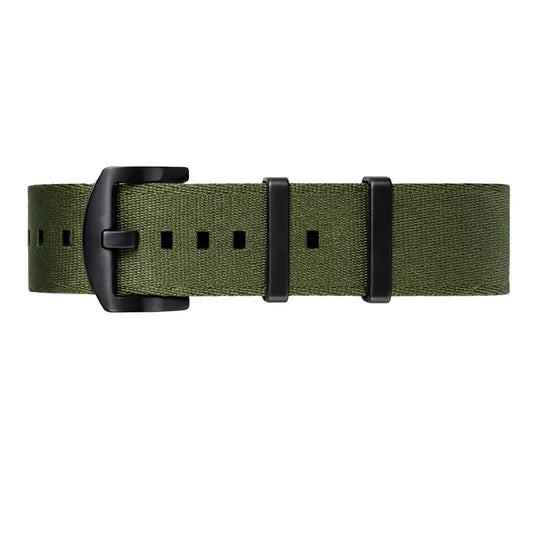 Masar Bracelet montre NATO Nylon Vert Armée / Boucle Noir - Souple - Homme