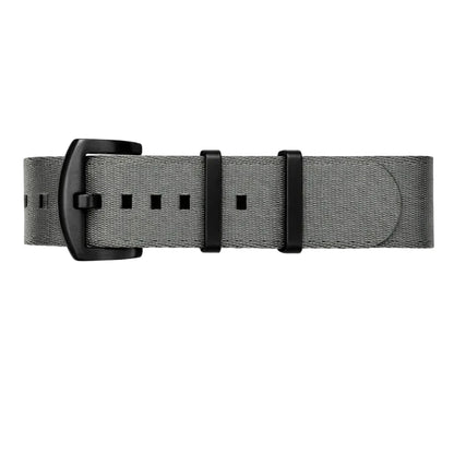 Masar Bracelet de Montre NATO Nylon Gris / Boucle Noir - Souple - Homme