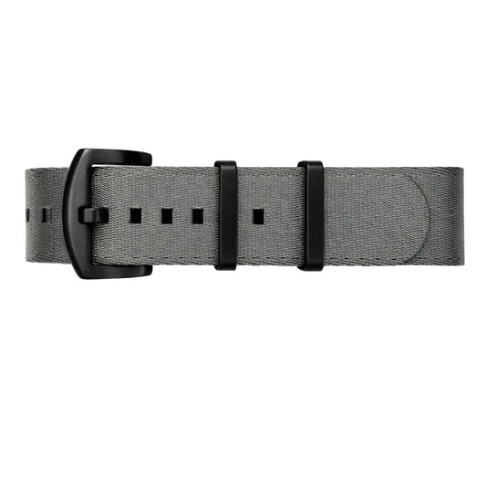 Masar NATO Watch Strap, Gray Nylon / Black Buckle - Flexible - Men's