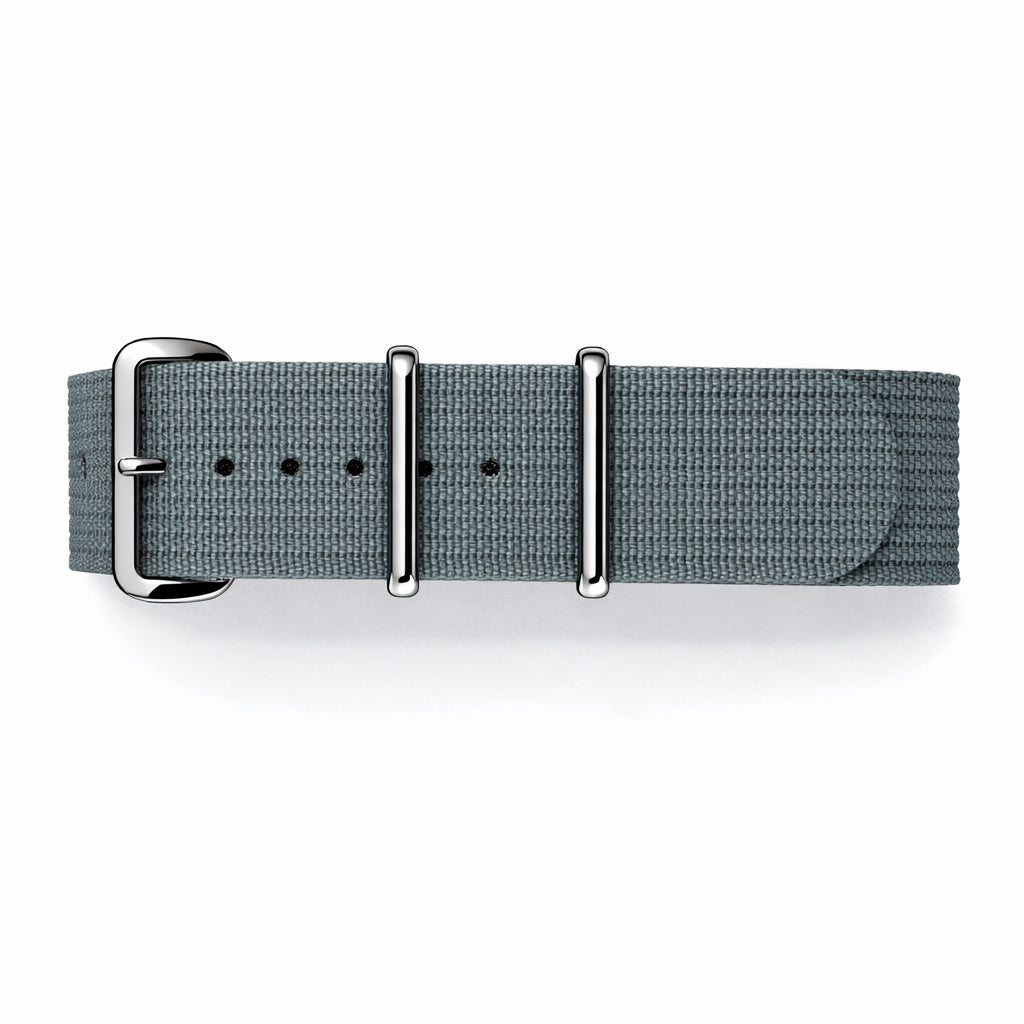 Masar Bracelet Montre Nato Gris - Hybride Tissu Nylon / Silicone