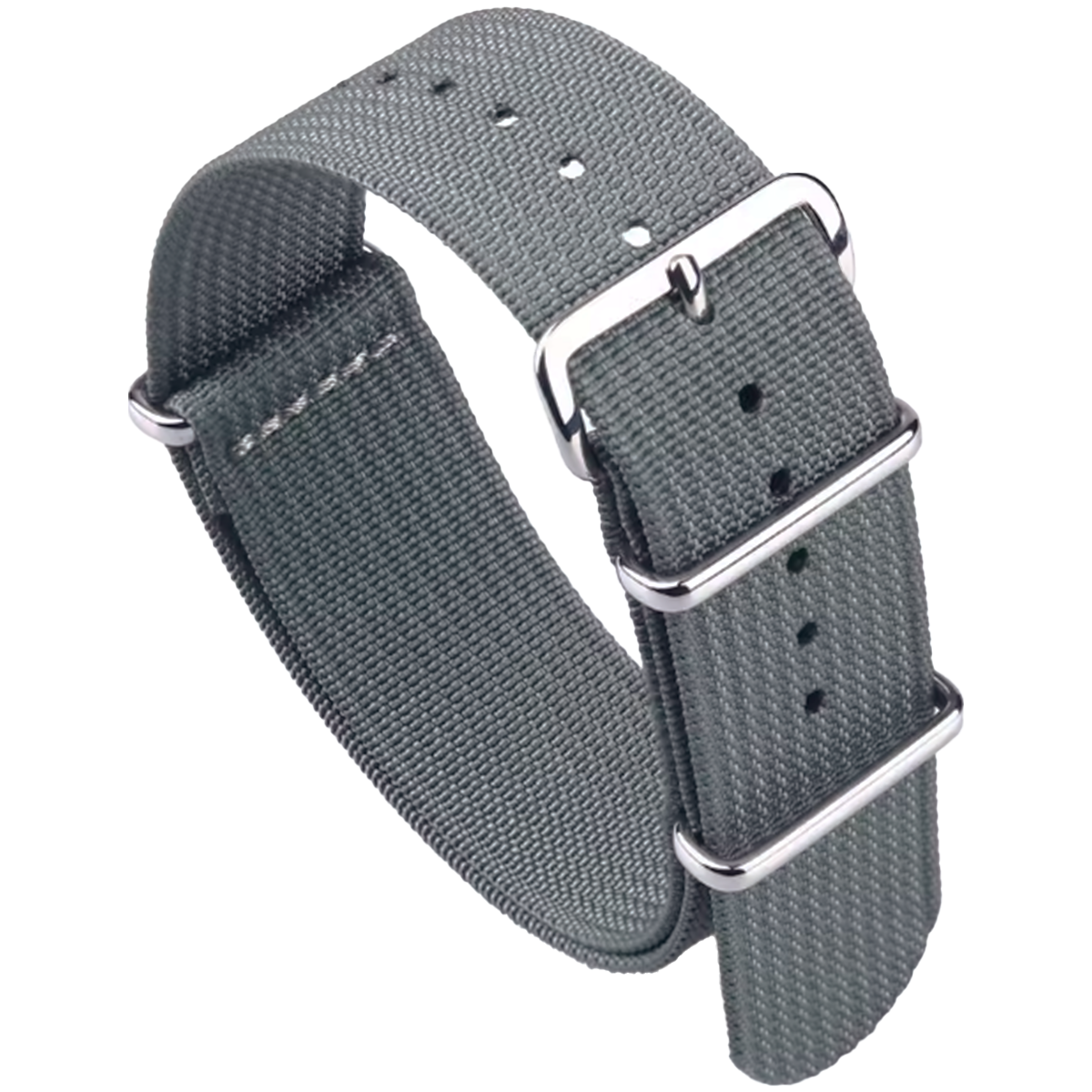 Masar Bracelet Montre Nato Gris - Hybride Tissu Nylon / Silicone