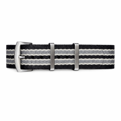 Masar Bracelet Montre Nato James Bond Noir / Gris / Sable - Nylon doux tressé