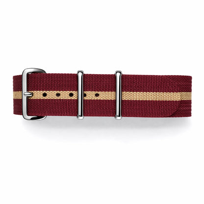 Masar Bracelet montre Nato Khaki / Bordeaux - Hybride Tissu Nylon / Silicone
