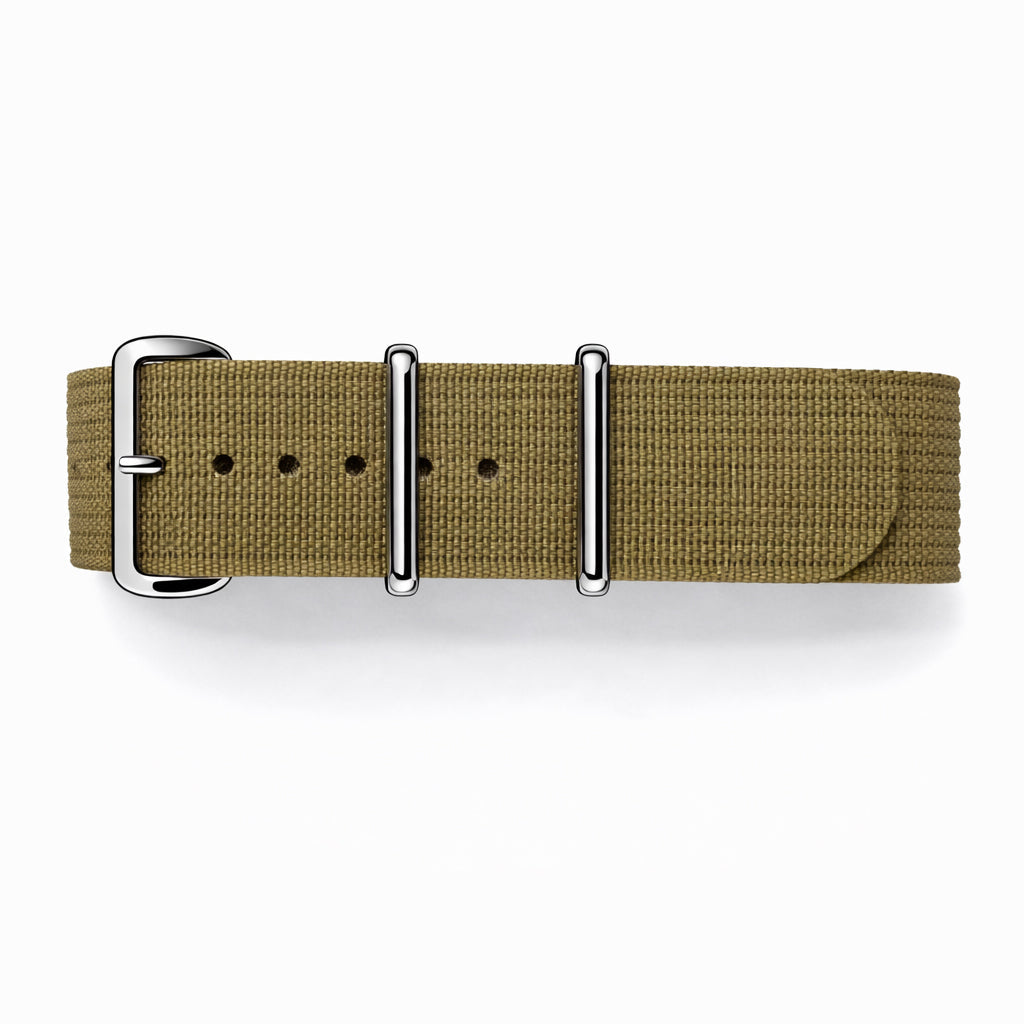 Masar Bracelet montre Nato Khaki - Hybride Tissu Nylon / Silicone