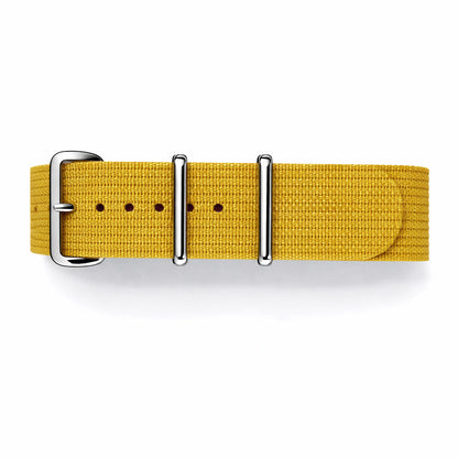 Masar Bracelet Montre Nato Jaune Moutarde - Hybride Tissu Nylon / Silicone