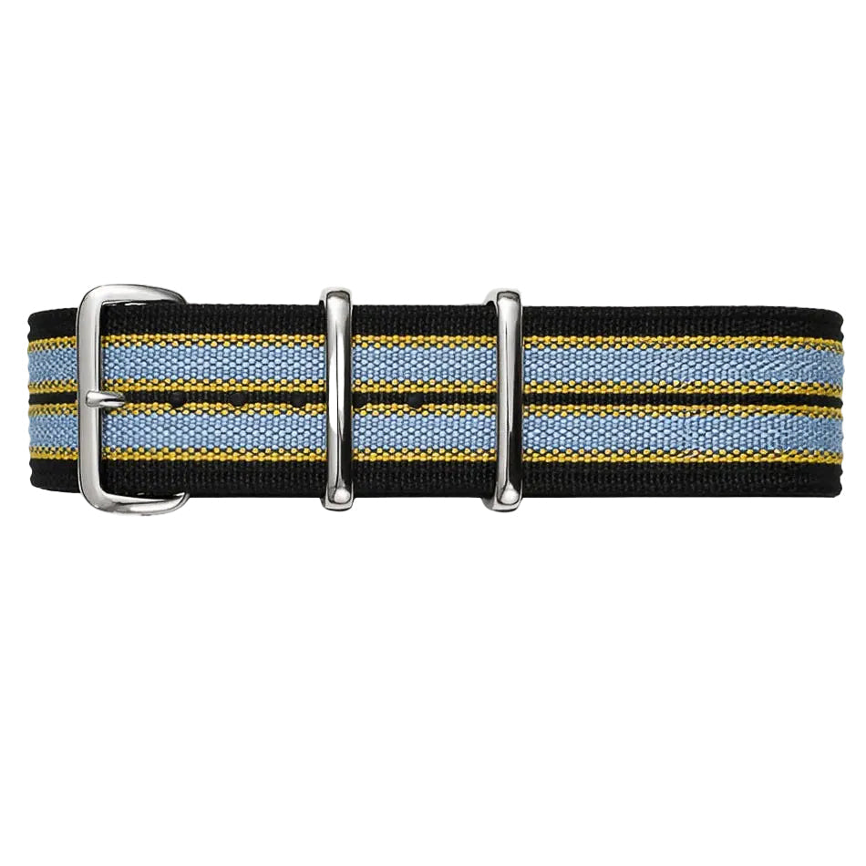 Cinturino Nato Noir Jaune Gris - Ibrido Tessuto Nylon / Silicone