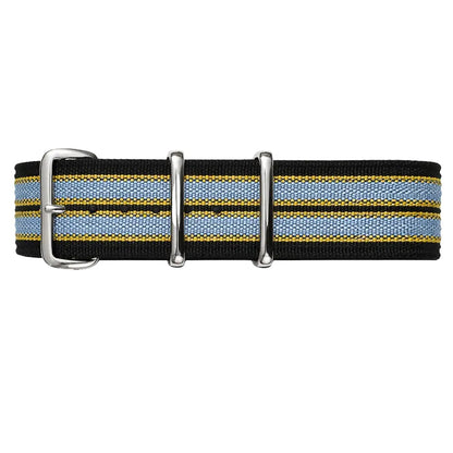 Cinturino Nato Noir Jaune Gris - Ibrido Tessuto Nylon / Silicone