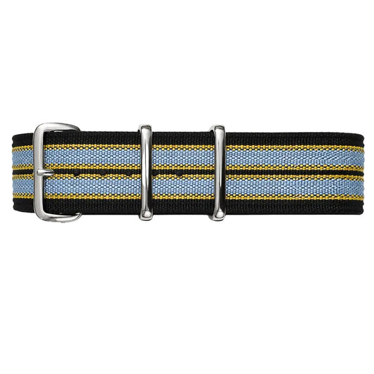 Nato Noir Jaune Gris - Hybride Tissu Nylon / Silicone