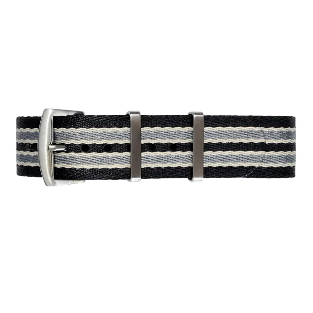 Masar Bracelet Montree Nato James Bond Noir / Gris / Sable - Nylon doux tressé