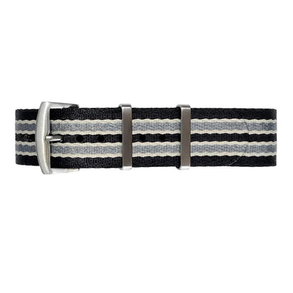 Masar Bracelet Montree Nato James Bond Noir / Gris / Sable - Nylon doux tressé