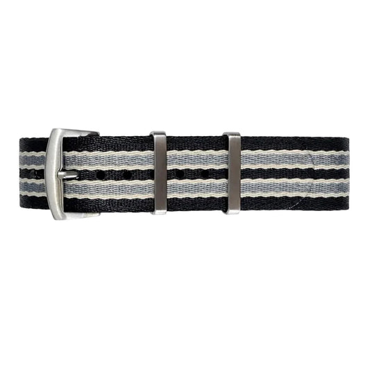 Masar Bracelet Montree Nato James Bond Noir / Gris / Sable - Nylon doux tressé
