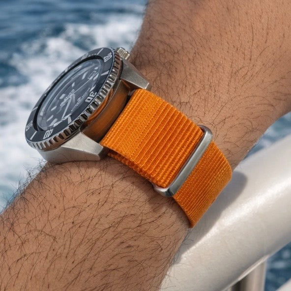 Masar Bracelet Montre NATO Nylon Orange 1,25mm - Premium